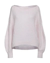 Semicouture Woman Sweater Light Pink Size L Alpaca Wool, Mohair Wool, Polyamide