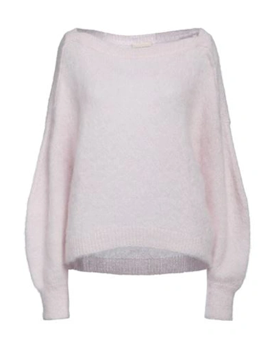 Semicouture Woman Sweater Light Pink Size L Alpaca Wool, Mohair Wool, Polyamide In Pink