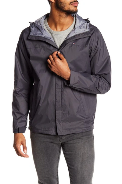 Tommy Hilfiger Tommy Rain Slicker Jacket In Charcoal