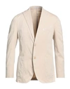 Boglioli Man Blazer Beige Size 38 Cotton, Elastane