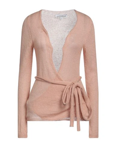 European Culture Woman Cardigan Blush Size M Acrylic, Polyamide, Mohair Wool In Pink