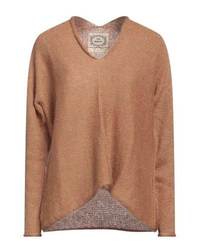 Pink Memories Woman Sweater Camel Size 4 Acrylic, Mohair Wool, Polyamide, Wool In Beige