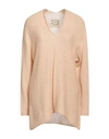 Pink Memories Woman Sweater Apricot Size 6 Acrylic, Mohair Wool, Polyamide, Wool In Orange