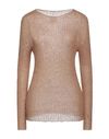 Pink Memories Woman Sweater Camel Size 8 Acrylic, Mohair Wool, Polyamide, Wool In Beige