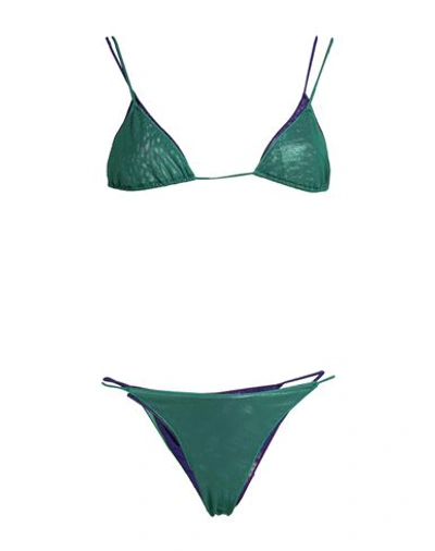 Oseree Oséree Woman Bikini Green Size L Polyamide, Elastane