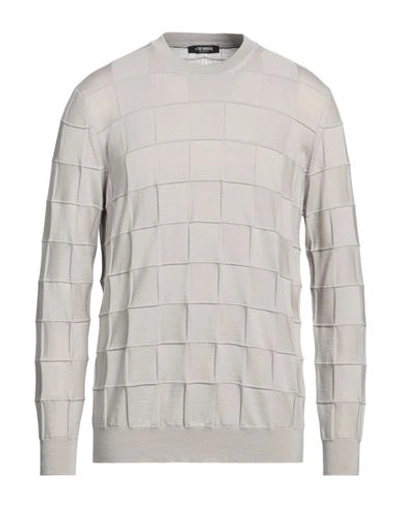 +39 Masq Man Sweater Taupe Size 46 Merino Wool In Grey