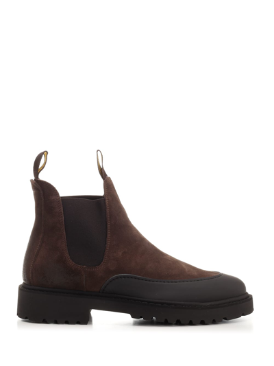 Doucal's Ankle Boot With Rubber Toe Cap In Brown