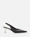 Proenza Schouler 60mm Spike Leather Slingbacks In Black