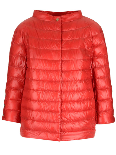 Herno Quilted Padded Down Jacket In Red