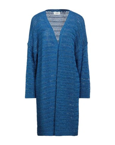Vicolo Woman Cardigan Blue Size Onesize Viscose, Metallic Polyester