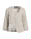 Elisa Cavaletti By Daniela Dallavalle Woman Blazer Beige Size 10 Linen, Rayon, Polyurethane