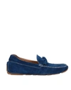 Baldinini Man Loafers Blue Size 10 Soft Leather