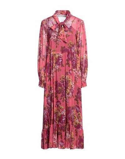 Shirtaporter Woman Long Dress Fuchsia Size 10 Viscose In Pink