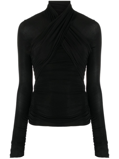 Saint Laurent Semi-transparentes T-shirt In Black