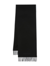 Saint Laurent Embroidered Logo Rectangular Scarf In Cashemre Jacquard Accessories In Schwarz