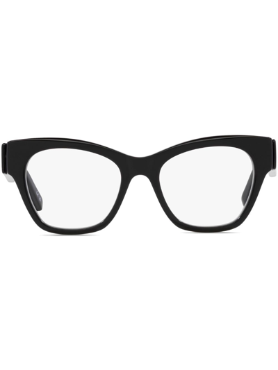 Balenciaga Logo-print Cat-eye Frame Glasses In Schwarz