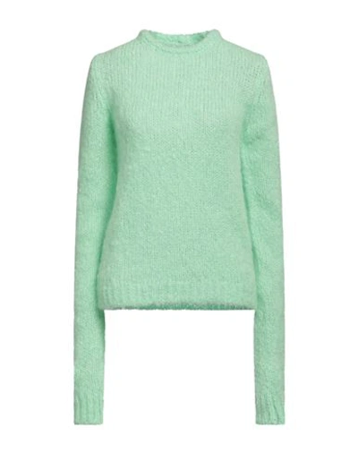 Rick Owens Woman Sweater Light Green Size M Mohair Wool, Alpaca Wool, Polyamide In Green