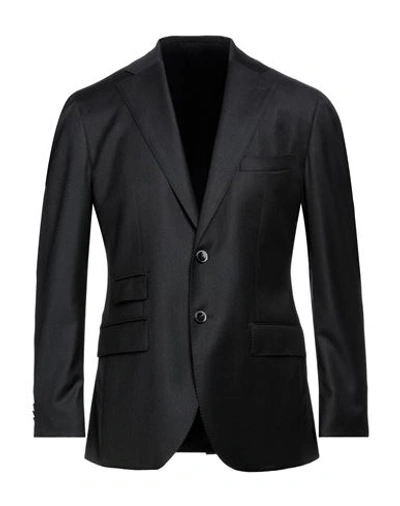 Lubiam Man Suit Jacket Steel Grey Size 40 Super 130s Wool