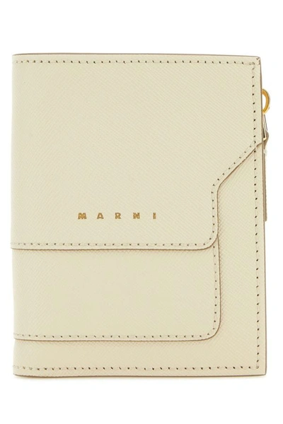 Marni Woman Ivory Leather Wallet In White