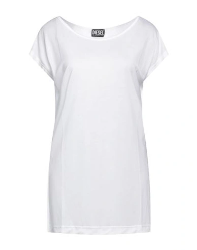 Diesel Woman T-shirt White Size L Lyocell