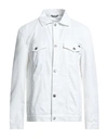 Daniele Alessandrini Man Denim Outerwear White Size 44 Polyester, Cotton