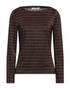 Caractere Caractère Woman Sweater Dark Brown Size M Viscose, Polyamide, Polyester, Elastane