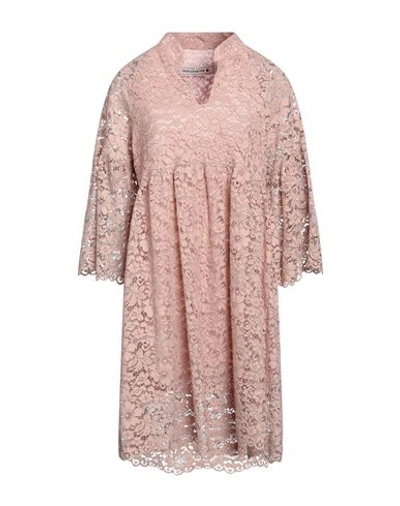 Shirtaporter Woman Mini Dress Blush Size 8 Cotton, Viscose, Polyamide In Pink