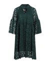 Shirtaporter Woman Mini Dress Dark Green Size 8 Cotton, Viscose, Polyamide