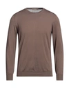Cruciani Man Sweater Brown Size 42 Cotton, Cashmere