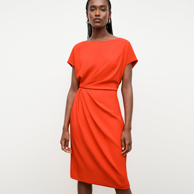 M.m.lafleur The Jillian Dress - Eco Heavy Soft Wave In Bright Coral