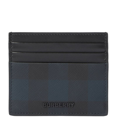 Burberry Check-print Card Holder In Blue