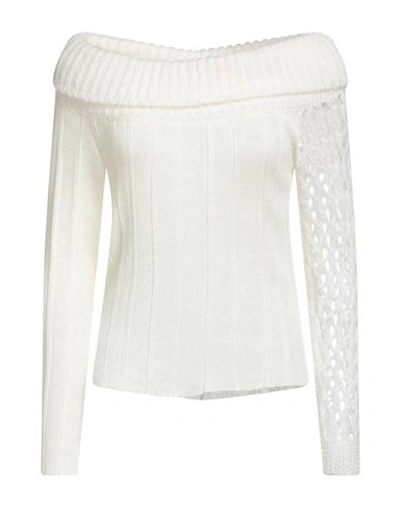 Virginia Bizzi Woman Sweater Ivory Size 4 Merino Wool, Viscose, Polyamide, Cashmere, Acrylic In White
