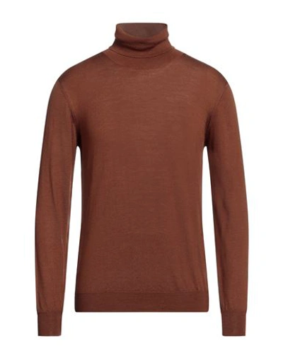 Altea Man Turtleneck Brown Size M Virgin Wool In Brown