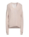 Agnona Woman Sweater Blush Size 3xl Cashmere, Polyamide In Pink