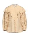 Chloé Woman Shirt Sand Size 4 Linen, Cotton In Beige