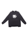 Dolce & Gabbana Logo-embossed Stripe-detail Sweatshirt In Black