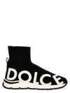 Dolce & Gabbana Logo-print Sock-style Sneakers In White/black