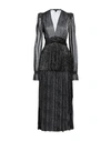 Sabina Musayev Sabina Musáyev Woman Midi Dress Black Size S Polyester, Metallic Fiber