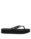 Emporio Armani Woman Toe Strap Sandals Black Size 10.5 Pvc - Polyvinyl Chloride