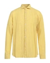 Xacus Man Shirt Yellow Size 17 ½ Linen