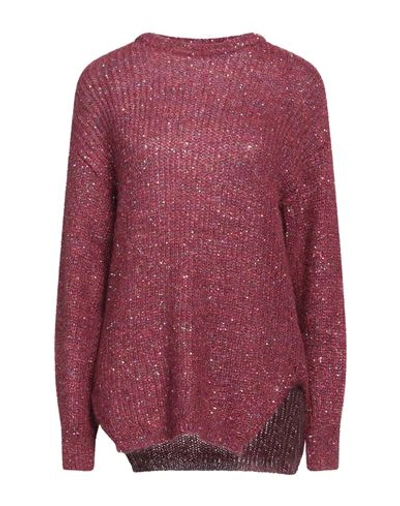 Kaos Woman Sweater Mauve Size L Metallic Polyester, Polyamide, Mohair Wool, Alpaca Wool In Purple