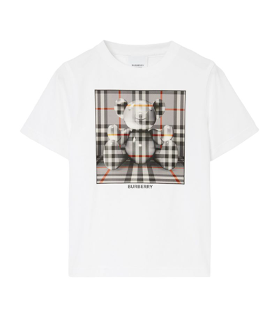 Burberry Kids' Thomas Bear 棉t恤 In White/cool Charcoal Grey