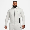 Nike Tech Full Zip Hoodie In Gray In Black/grey