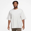 Nike Premium Essentials Oversize Cotton T-shirt In Birch Heather/white