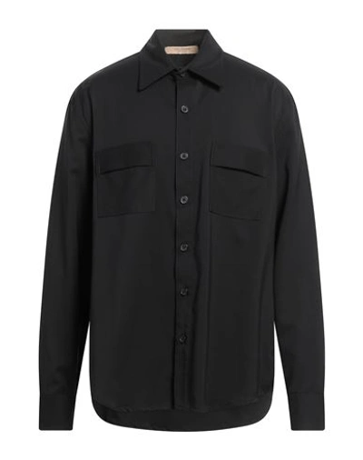 Yes London Man Shirt Black Size 3xl Wool, Polyester, Elastane