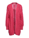 Vicolo Woman Cardigan Fuchsia Size Onesize Acrylic, Mohair Wool, Polyamide In Pink