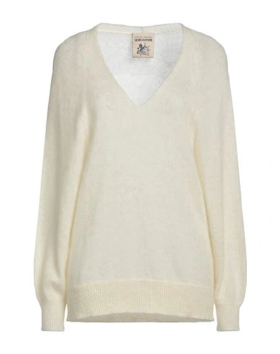 Semicouture Woman Sweater Ivory Size M Acrylic, Polyamide, Mohair Wool In White