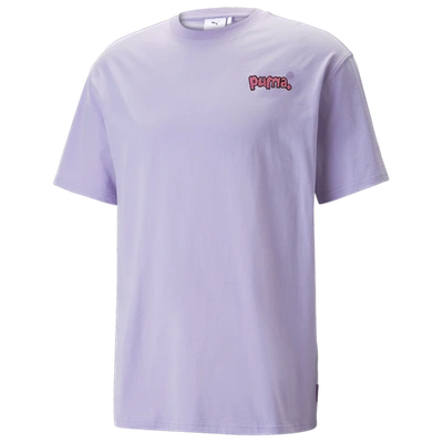 Puma Mens  Ben Art Graphic T-shirt In Vivid Violet/multi