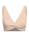 Soallure Woman Top Sand Size M Viscose, Pbt - Polybutylene Terephthalate In Beige