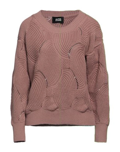 Alpha Studio Woman Sweater Light Brown Size 14 Merino Wool In Beige